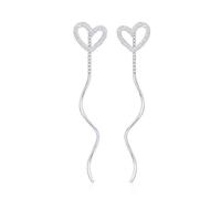 Trend Long Wire Tassel Thread Chain Climb Star Heart Beads Pendants Drop Earrings Women's Wavy Ear Line Jewelry