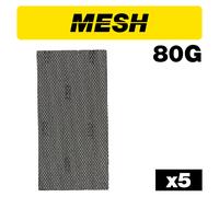 Trend Mesh 1/2 Sanding Sheet 5Pc 115Mm X 230Mm 80 Grit Pk 1 AB/HLF/80M