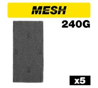 Trend Mesh 1/3 Sheet 93 x 190mm 240 Grit Sanding Sheets, AB/THD/240M, Pack of 5