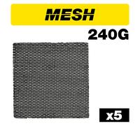 Trend 115mm X 115mm 240G Mesh 1/4 Sheet Sanding Sheet 5 Pack Option: 2