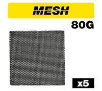 Trend Mesh 1/4 Sanding Sheet 5Pc 115Mm X 115Mm 80 Grit Pk 1 AB/QTR/80M