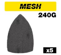 Trend Mesh 102 x 152mm 240 Grit Abrasive Detail Sanding Sheets, AB/DET/240M, Pack of 5