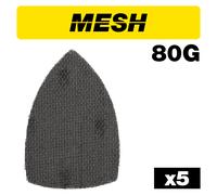 Trend Mesh Detail Sanding Sheet 5Pc 102Mm X 152Mm 80 Grit Pk 1 AB/DET/80M