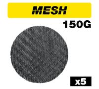 Trend Mesh Random Orbital Sanding Disc 5Pc 125Mm 150 Grit Pk 1 AB/125/150M