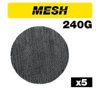 Trend 125mm 240G Mesh Random Orbital Sanding Disc 5 Pack Option: 240G