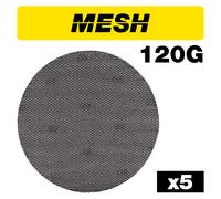 Trend Mesh Random Orbital Sanding Disc 5Pc 225Mm 120 Grit Pk 1 AB/225/120M
