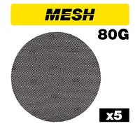 Trend Mesh Random Orbital Sanding Disc 5Pc 225Mm 80 Grit Pk 1 AB/225/80M