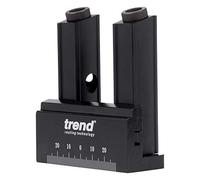 Trend Mini Twin Pocket Hole Jig with HSS Drill Bit & Depth Setting Collar, Square Drive Bit & Pocket Hole Screws Selection, PH/JIG/M