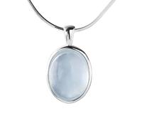 Trend Necklace Pendant Chain Men Women Jewellery Blue Moonstone Ellipse Geometric Necklace For Women Minimalist Elegant Trendy Sweet Engagement s