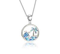 Trend Necklace Pendant Chain Men Women Jewellery Women Blue Opal Pendant Necklace Charm Moon Necklaces For Women Cute Wedding Necklace Style12