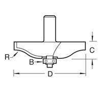Trend CRAFTPRO Ogee Panel Mould Bearing Guided Router Cutter 85.7mm 15.9mm 1/2"