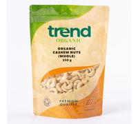 Trend Organic Cashew Nuts, 250g - Wholesome Snacking for Adults and Kids, Certified Organic, Vegan, Non-GMO, No Preservatives, High in Fibre, Rich in Protein and Healthy Fats, Raw