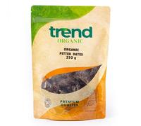 Trend Organic Dried Pitted Dates, 250g - High in Fibre, Natural Sugars, and Vital Minerals - Potassium and Magnesium - Certified Organic, Vegan, GMO-Free, No Additives No Preservatives, Raw