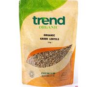Trend Organic Green Lentils Ideal for Soups, Salads, and Main Courses with Its Hıgh Fibre, High Protein Content, Certified Organic, Vegan, Non-GMO, No Perservatives or No Additives, Raw, 1kg