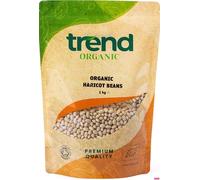 Trend Organic Haricot Beans 1kg - Ideal for Salads, Soups, and Dips - Mild and Creamy - Rich in Protein and Dietary Fibre, Vitamins and Minerals - Certified Organic, Vegan, Non-GMO, No Additives