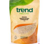 Trend Organic Medium Oatmeal Stoneground, Wholesome Fibre Boost for Culinary Excellence - High in Protein, Certified Organic, Vegan, GMO-Free, No Additives No Preservatives, 1kg