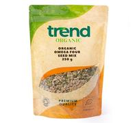 Trend Organic Omega Four Seed, 250g - Mix of Pumpkin, Sesame, Flax, Sunflower Raw Whole Seeds - High in Protein, Rich in Fibre and Omega-3s, Certified Organic, Vegan Snack, Non-GMO, No Additives