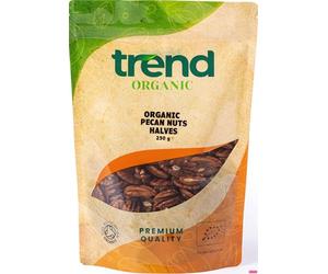 Trend Organic Pecan Nuts Halves, 250g - Perfect for Snacking, Baking, and Nutrient-Rich Recipes, Certified Organic, Vegan, Non-GMO, No Additives No Preservatives, High Fibre, High Protein, Raw
