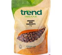 Trend Organic Raw Hazelnuts - Nutrient-Rich Snacking, Baking, Certified Organic, Vegan, Non-GMO, No Additives No Preservatives, High in Protein, Fibre, and Healthy Fats, 1kg