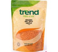 Trend Organic Red Split Lentils Ideal for Soups, Salads, and Main Courses with Its Hıgh Fibre, High Protein Content, Certified Organic, Vegan, Non-GMO, No Perservatives or No Additives, Raw, 1kg
