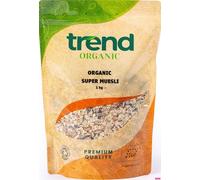 Trend Organic Super Muesli,1kg-No Added Sugar, Nutrient-Packed Blend with Chopped Dried Fruits, Nuts & Seeds, Perfect for a Wholesome Breakfast, Vegan, Certified Organic, GMO-Free, No Preservatives