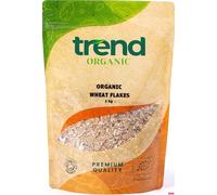 Trend Organic Wheat Flakes 1kg - Perfect for Nutrtious and Delicious Breakfast, Cooking, Snacking - Certified Organic, Vegan, GMO-Free, No Additives No Preservatives, Raw