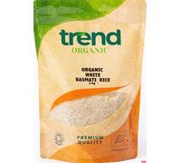 Trend Organic White Basmati Rice with Light and Fluffy, Delicate Flavour - Perfect for Biryanis, Pilafs, and Curries - Certified Organic, Vegan, GMO Free, No Preservatives, No Additives, 1kg