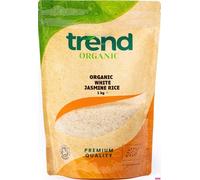 Trend Organic White Jasmine Rice 1kg - Aromatic Grain with Light and Fluffy Texture for Balanced Meals, Low in Fat, Certified Organic, Vegan, GMO Free, No Preservatives No Additives