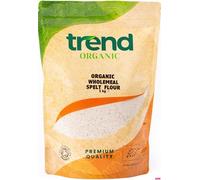 Trend Organic Wholemeal Spelt Flour, A Nutrient-Rich Alternative to Wheat Flour for Healthy Baking and Cooking - Certified Organic, Vegan, Non-GMO, No Additives No Preservatives, Raw, 1kg
