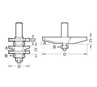 Trend CRAFTPRO Router Cutter Set - Easyset Large Bevel Panel Door 86mm 17mm 1/2"
