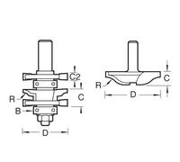 Trend Panel Door Set Ogee Set 1 CR/PDS1X1/2TC