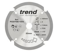 Trend PCD/FSB/1604 Fibreboard sawblade PCD 160mm x 4T x 20mm