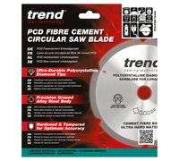 Trend Pcd Fibre Cement Circular Saw Blade 184Mm X 20Mm X 4T PCD/FSB/1844A