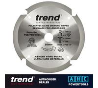 Trend PCD Fibre Cement Circular Saw Blade, 165mm Diameter, 20mm Bore, 4 Teeth...