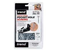 Trend Pocket Hole Screws for Softwoods, 25mm Long, Pack of 500, Coarse Self-Cutting Threaded Square Drive Screws, PH/7X25/500C