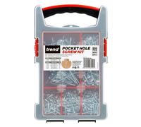 Trend Pocket Hole Screws For Hard & Softwoods, Assortment Pack Of 850, Self-Tapping Zinc Coated Square Drive Screws In Carry Case, PH/SCW/PK1