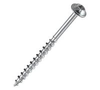 Trend Pocket Hole Screws for Softwoods, 63mm Long, Pack of 200, Coarse Self-Cutting Threaded Square Drive Screws, PH/8X63/200C, Silver