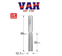 Trend Two Flute Cutter 3/83DX1/2TC - 1/2in Shank, 12.7 x 50mm, Tungsten Carbide Tipped