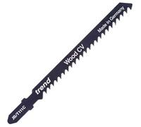 Trend Professional Jigsaw Blades, Pack of 5, 100mm x 3mm, CV Up-Cut, Perfect for Soft Materials, Universal T-Shank, JB/T111C