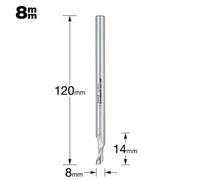Trend Professional Single Flute Helical Plunge Router Cutter, 8mm Shank