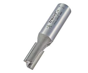 Trend Professional Straight Two Flute Router Cutter, 1/2 in Shank, 10mm Cut | Precision Straight Two Flute TCT Cutter For Clean Grooving In Wood, With 19mm Cut Length, 3/6X1/2TC