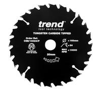 Trend PTFE Wood Circular Saw Blade, 160mm, 20mm Bore, 24 Teeth, TCT