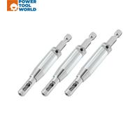 Trend 3-Piece Quick Release Drill Bit Guide Set, 1/4 Inch Hex Shank, HSS Drill Bits, Hinge & Lock Applications, QR/DBG/SET