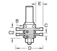 Trend Bearing Guided Variable Quad Groover Set 47.6mm 6.3mm 1/2"