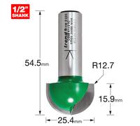 Trend CraftPro Cavetto Router Cutter, 1/2 Inch Shank, 12.7mm Radius and 25.4mm Cut Diameter, Tungsten Carbide Tipped, C058X1/2TC