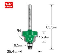 Trend CRAFTPRO Bearing Guided Roman Ogee Router Cutter 4mm 15.9mm 1/4"