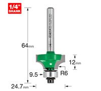 Trend CraftPro Bearing Guided Round Over and Ovolo Router Cutter
