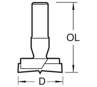 Trend CraftPro Dowel Drill Router Cutter, 1/2-Inch Shank, 35mm