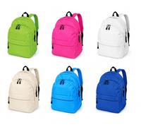 Trend Rucksack Backpack 600D Lightweight School Bag Travel Gym Work Backpack with Adjustable Straps & Multi Zip Pockets for Men Women Boys Girls 35x47x17cm 6 Colours (Pink)