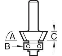 Trend Self Guided Bevel Trim Angle=65 Degrees Pk 1 C119X1/4TC